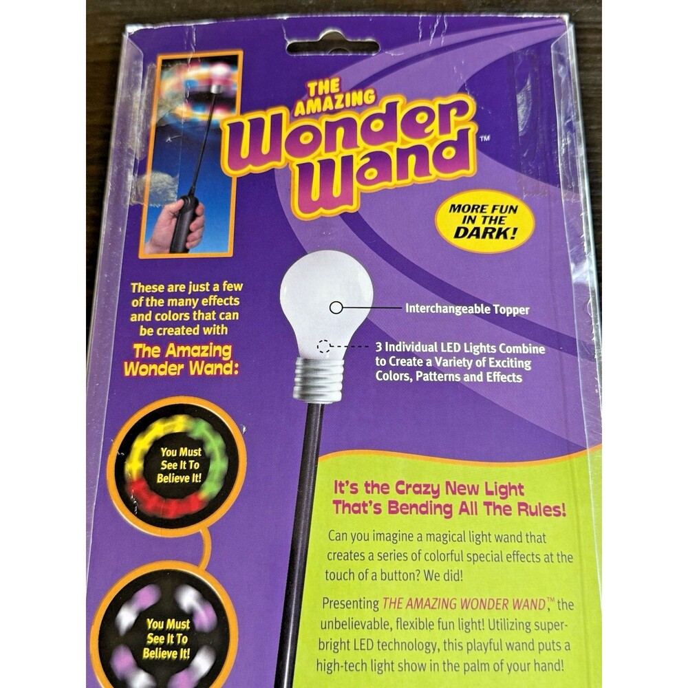 The Amazing Wonder Wand" Light-Up Toy Iinterchangeable Toppers NEW - Picture 7 of 9